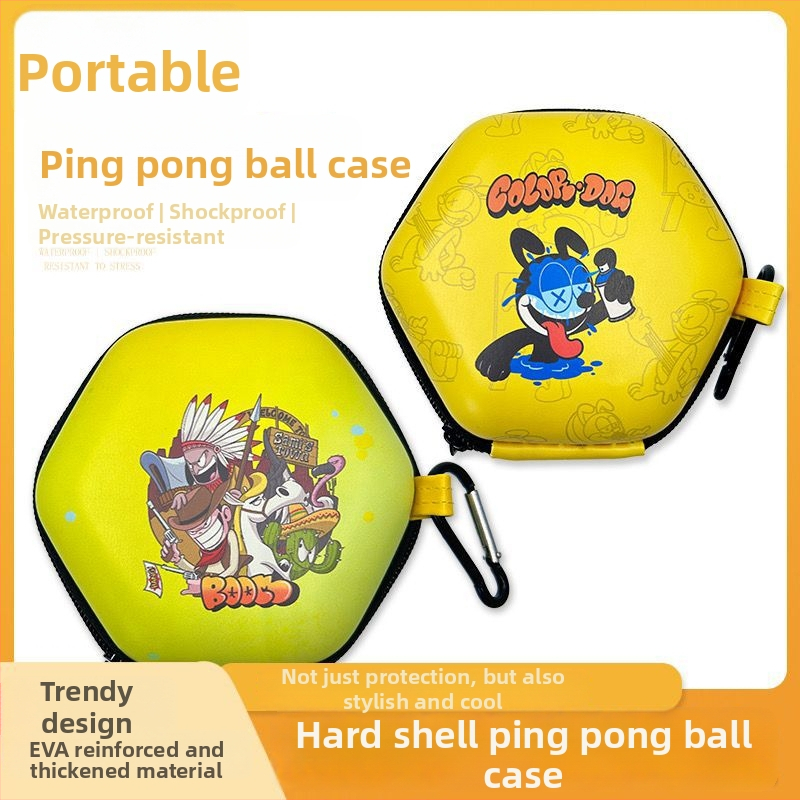 Cietā korpusa pingpong bumbiņu kārba, 4 bumbu komplekts, pārnēsājama un stilīga, PP materiāls.