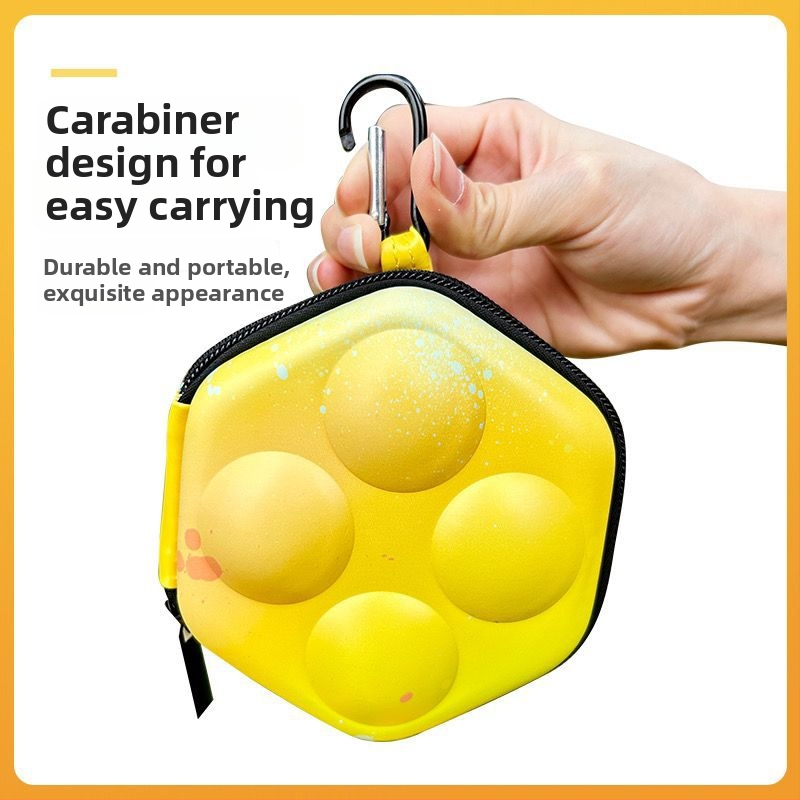 Cietā korpusa pingpong bumbiņu kārba, 4 bumbu komplekts, pārnēsājama un stilīga, PP materiāls.