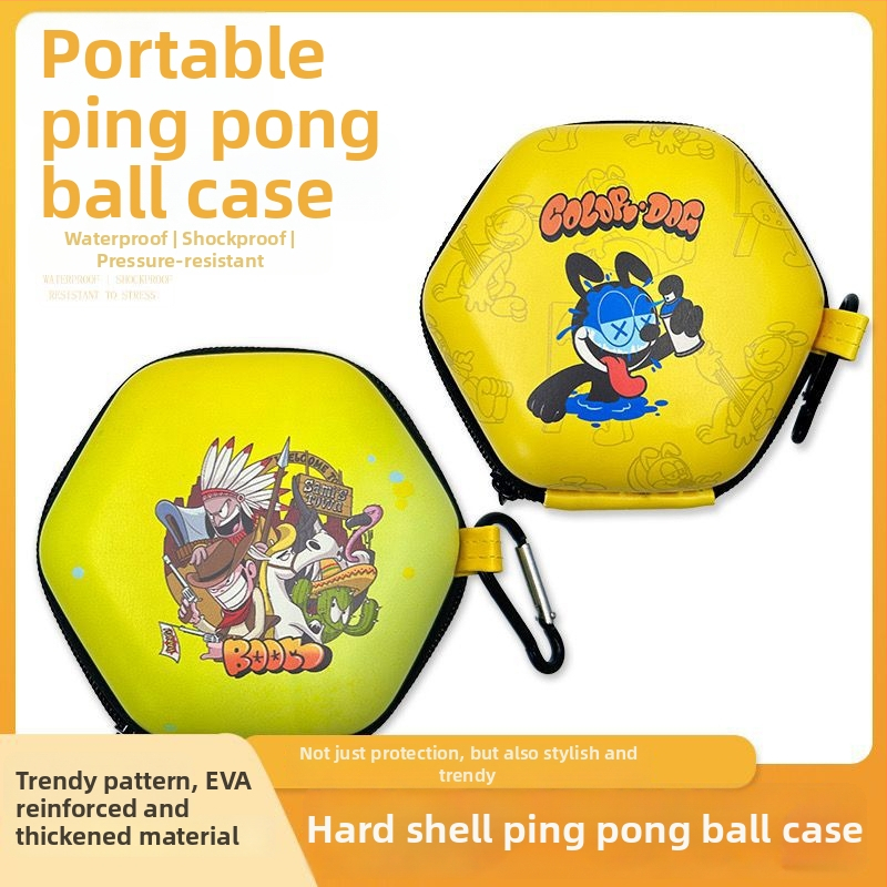 Cietā korpusa pingpong bumbiņu kārba, 4 bumbu komplekts, pārnēsājama un stilīga, PP materiāls.