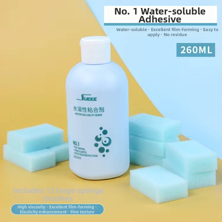 Suke druga generacija vodotopivo anorgansko ljepilo za stolni tenis, ljepilo za gume, 100 ml, s spužvicom za čišćenje