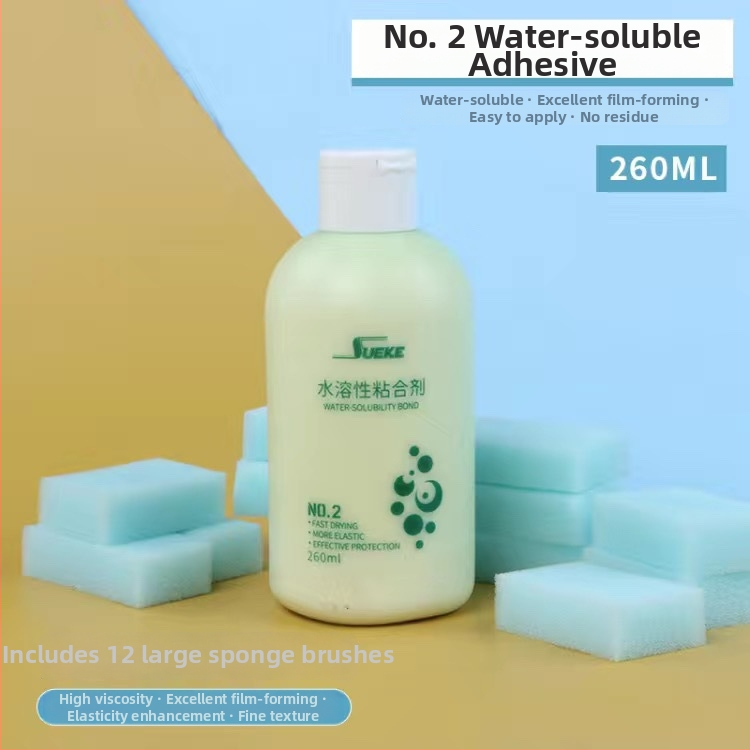 Suke druga generacija vodotopivo anorgansko ljepilo za stolni tenis, ljepilo za gume, 100 ml, s spužvicom za čišćenje