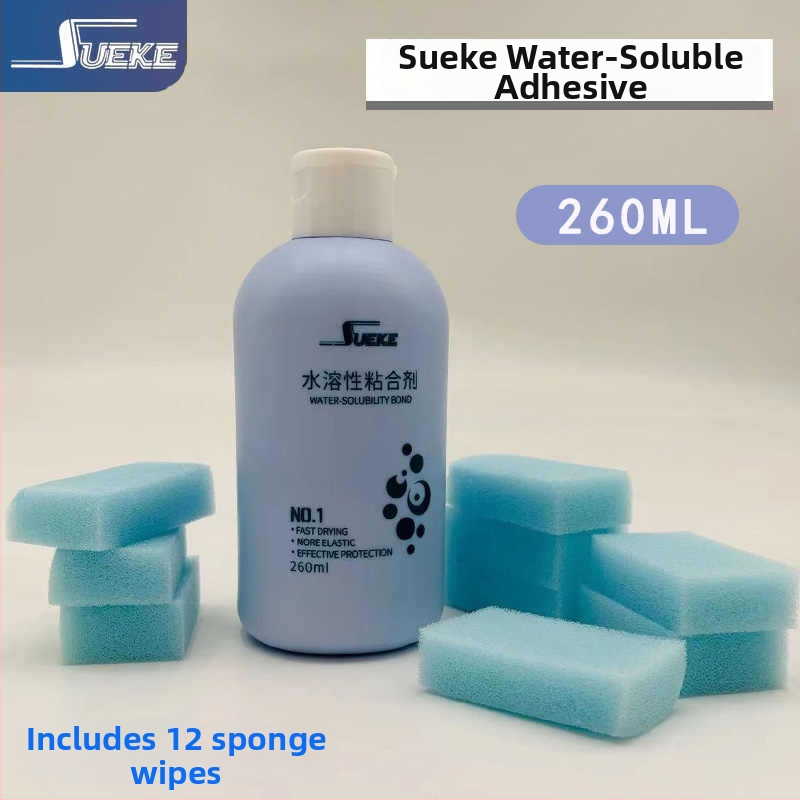 Suke druga generacija vodotopivo anorgansko ljepilo za stolni tenis, ljepilo za gume, 100 ml, s spužvicom za čišćenje