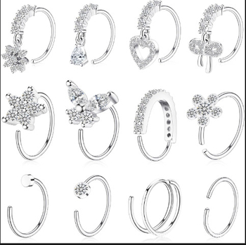 Set inele nazale din cupru, placare aur 14K prin electroplacare, design geometric, unisex