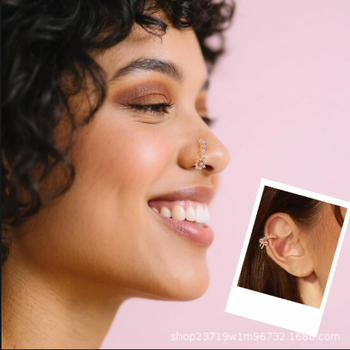 Set inele nazale din cupru, placare aur 14K prin electroplacare, design geometric, unisex