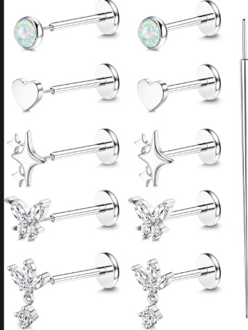 Set inele nazale din cupru, placare aur 14K prin electroplacare, design geometric, unisex