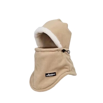 Колоездачна качулка с кадифена подплата – зимна топлина, ветроустойчива маска за лице, интегриран подлож за каска и шал за врата, унисекс, полиестер