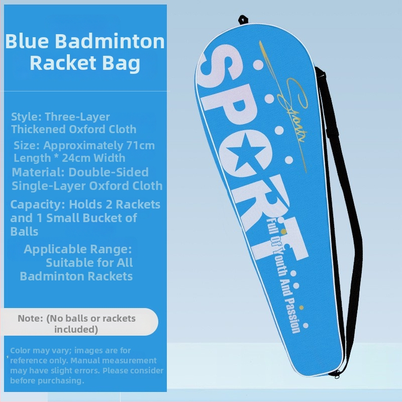 Boca badminton reketes soma ar plecu siksnu, ūdensizturīgs Oxford audums, trīs slāņu biezināta konstrukcija, piemērota badmintonam/tenisam