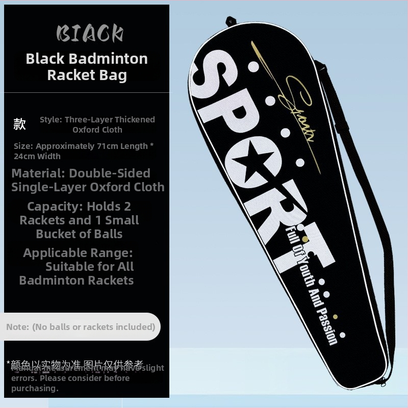 Boca badminton reketes soma ar plecu siksnu, ūdensizturīgs Oxford audums, trīs slāņu biezināta konstrukcija, piemērota badmintonam/tenisam