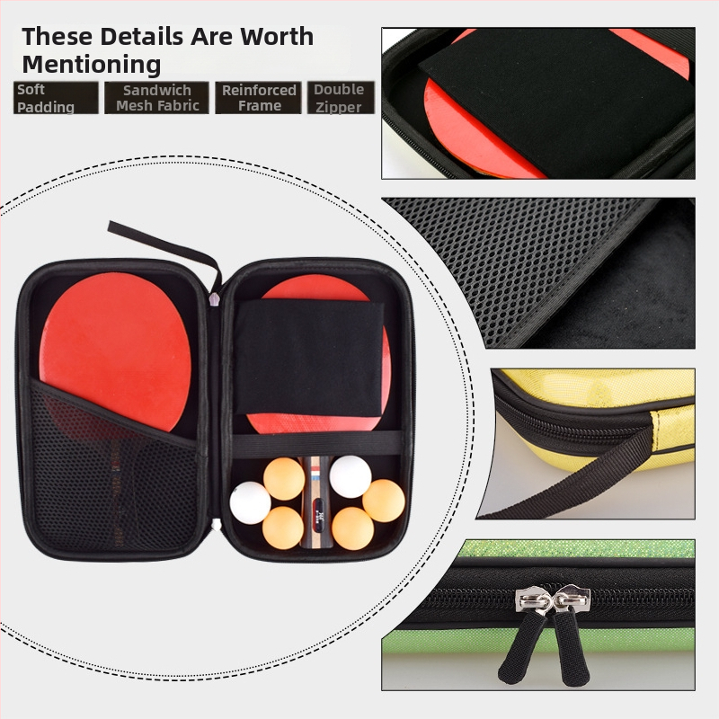 Galda tenisa raketes cieta korpusa soma divām raketēm, pārnēsājama, izturīga pret kritieniem, liela ietilpība, pielāgošana pieejama