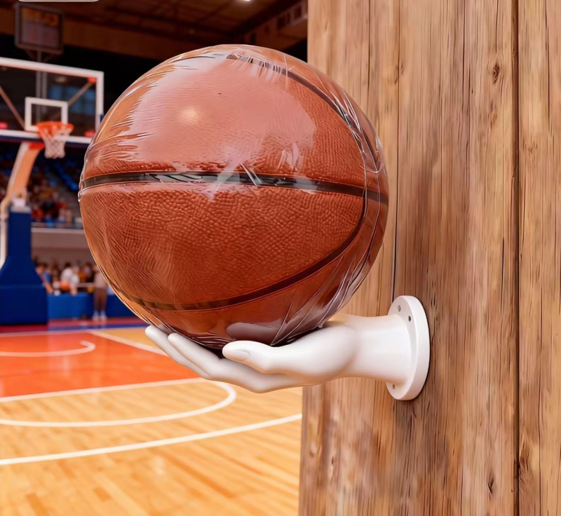Стойка за баскетбол и футбол – винилова поставка за дисплей със стилизирана дясна ръка, възможност за печат на лого