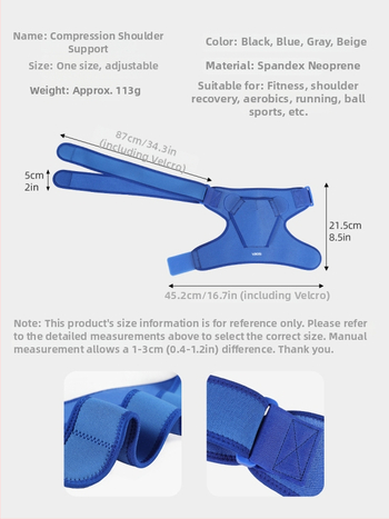 Vállvédő, neopren anyagú, állítható vállszíj egy vállra, felnőtteknek