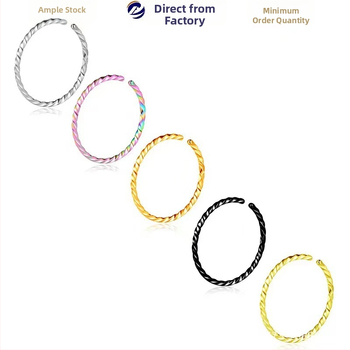 Rozsdamentes acél orrgyűrű – uniszex, geometriai kialakítás, polírozott felület