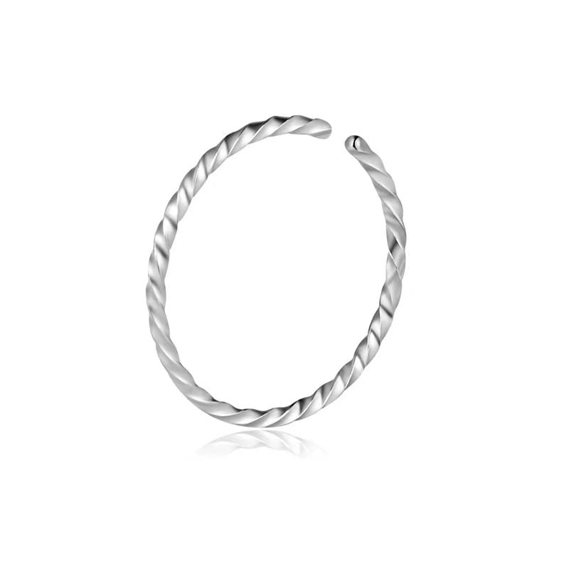 Rozsdamentes acél orrgyűrű – uniszex, geometriai kialakítás, polírozott felület