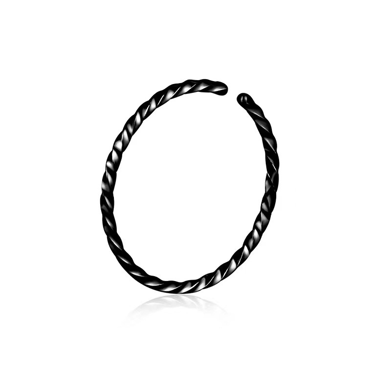 Rozsdamentes acél orrgyűrű – uniszex, geometriai kialakítás, polírozott felület