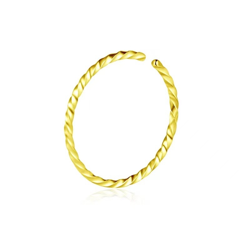 Rozsdamentes acél orrgyűrű – uniszex, geometriai kialakítás, polírozott felület