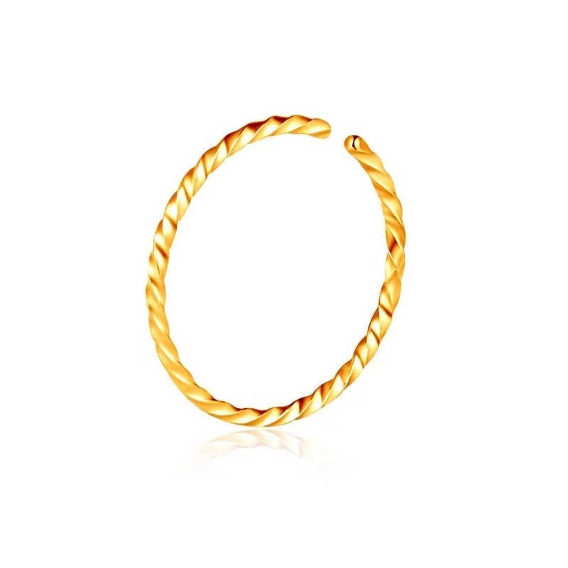 Rozsdamentes acél orrgyűrű – uniszex, geometriai kialakítás, polírozott felület