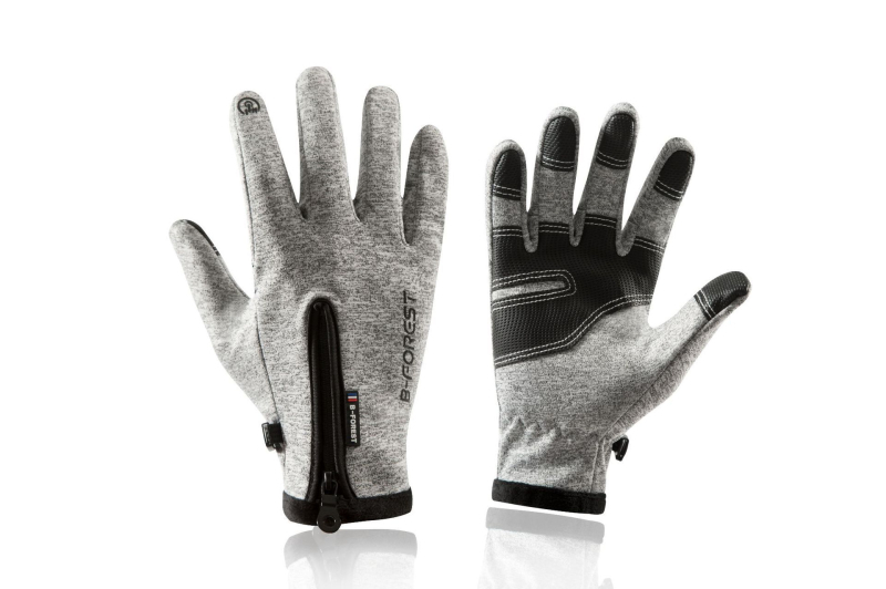 Rukavice za biciklizam za odrasle, unisex, protuklizne, apsorbiraju udare, vodootporne i otporne na vjetar, s flis podstavom, materijal: diving cloth