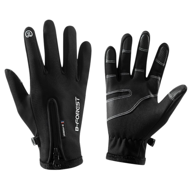 Rukavice za biciklizam za odrasle, unisex, protuklizne, apsorbiraju udare, vodootporne i otporne na vjetar, s flis podstavom, materijal: diving cloth