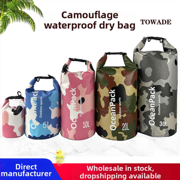 Ārējā ūdens soma – kamuflāžas 500D PVC režģis, brīvā laika/sporta/modes stils, zīmols TOWADE