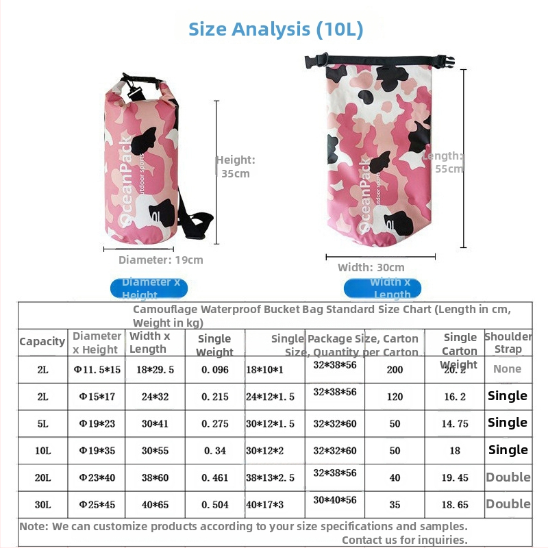 Ārējā ūdens soma – kamuflāžas 500D PVC režģis, brīvā laika/sporta/modes stils, zīmols TOWADE