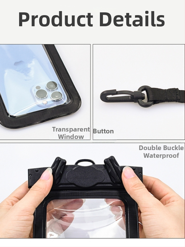 Ūdensdroša telefona soma, PVC materiāls, vienkāršs stils, ietilpst 1 telefons (Atpūta, niršana, pludmale, makšķerēšana)