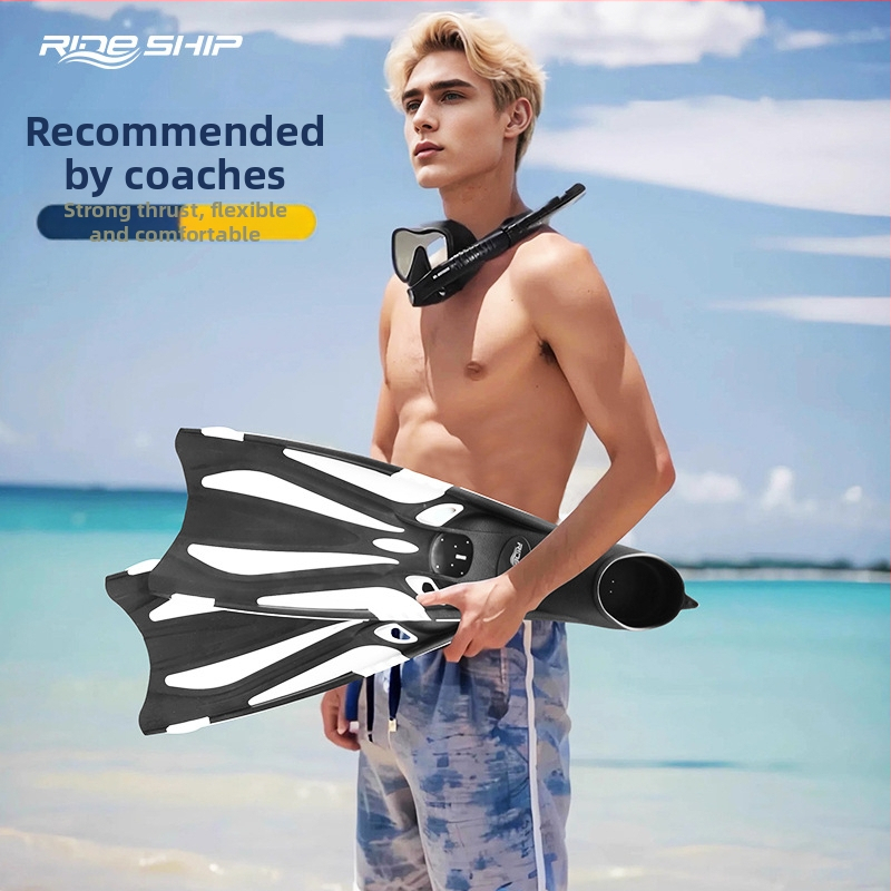 Dlhé šnorchlovacie plutvy pre dospelých - PP+TPR materiál, na potápanie a free-diving - Ride ship