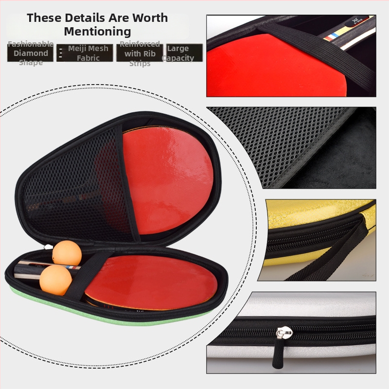 Galda tenisa nūju soma, diamanta formas, cieta korpusa, EVA materiāls, liels ietilpīgums, der divām nūjām