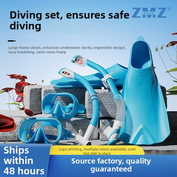 Set de snorkeling din trei piese pentru adulți și copii: mască de scufundare din silicon, snorkel uscat și înotătoare