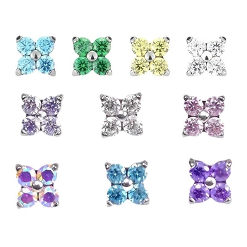 Обици от F136 титиева сплав, диамантена обработка, игла за ухо от титиева сплав, женски стил: Свеж и сладък