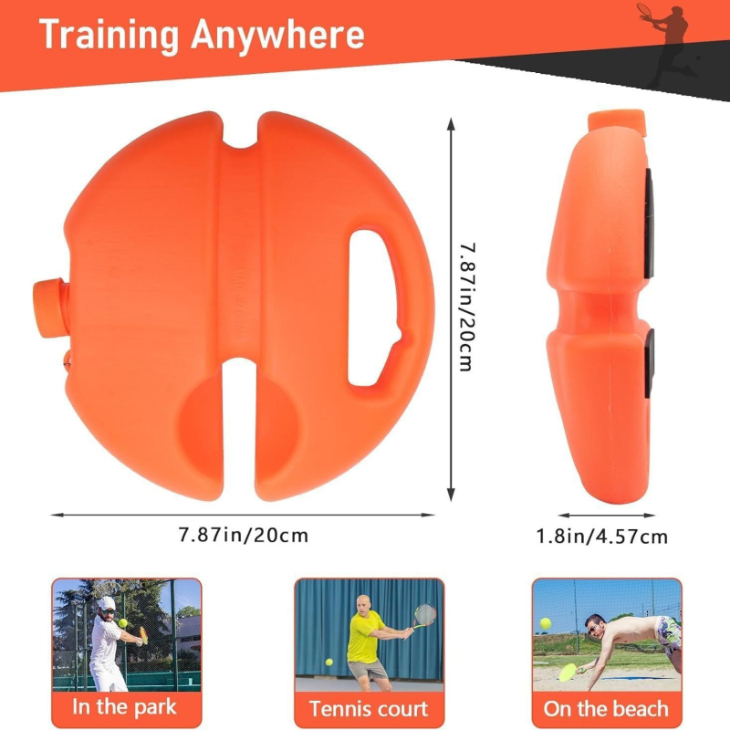 Teniski trenažni temelj s elastičnim užetom za odskok, PE materijal, pogodan za stolni tenis i badminton