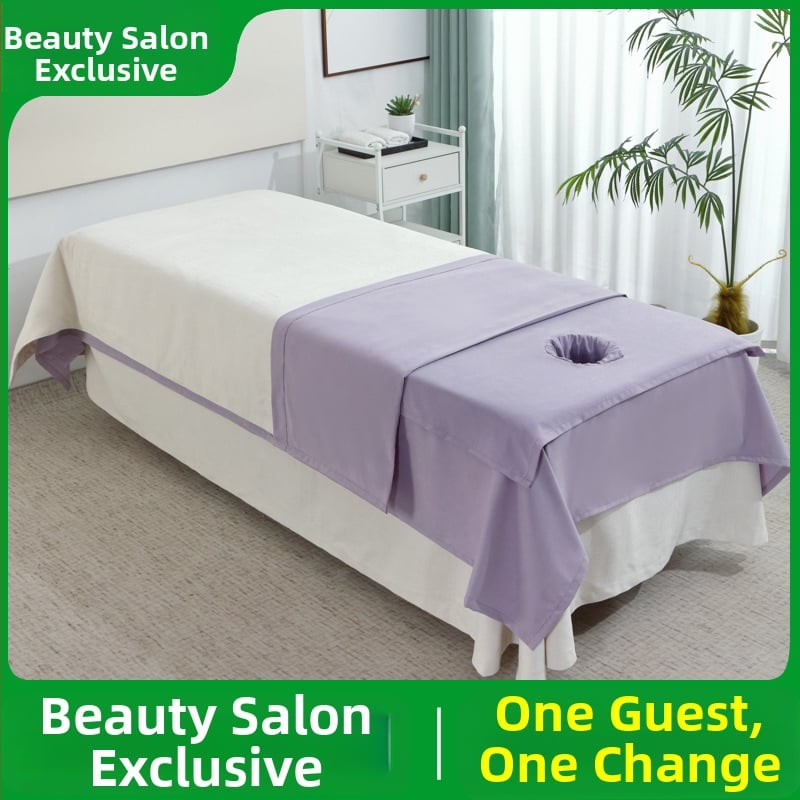 Kozmetikas salona massaažilaua kattematerjal, üheosaline, näo ava, Peach Skin samet, reaktiivne trükkimine