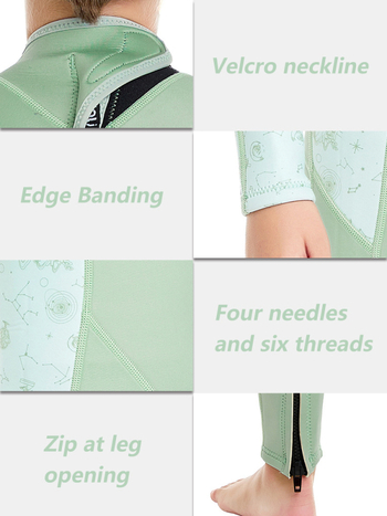KLEYOU dječji unisex neoprenski kombinezon za ronjenje 2/3mm, dugi rukav, topao, za plivanje i vodene sportove