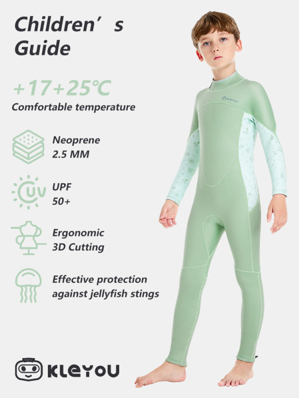 KLEYOU dječji unisex neoprenski kombinezon za ronjenje 2/3mm, dugi rukav, topao, za plivanje i vodene sportove