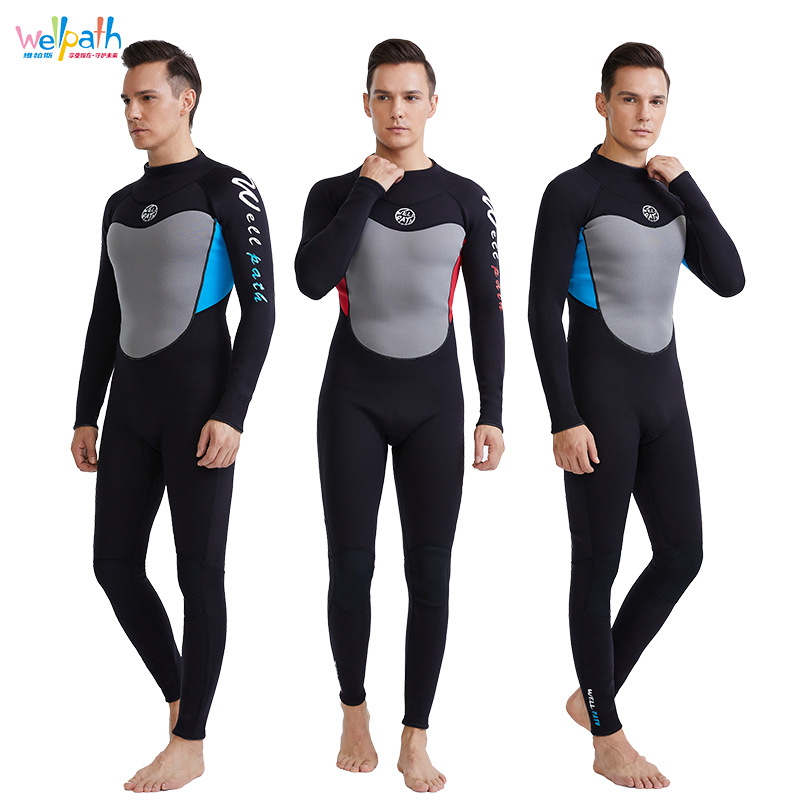 3 mm debeli topli ronilački wetsuit, unisex za odrasle, dugi rukav, ronilačka tkanina