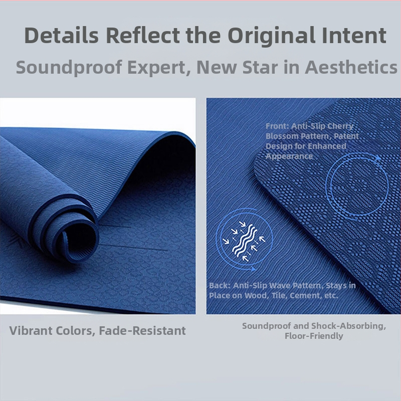 Joga kilimėlis - TPE, 1200 g, 6 mm, kūno linijos raštas, tinkamas fitnesui ir šokiui