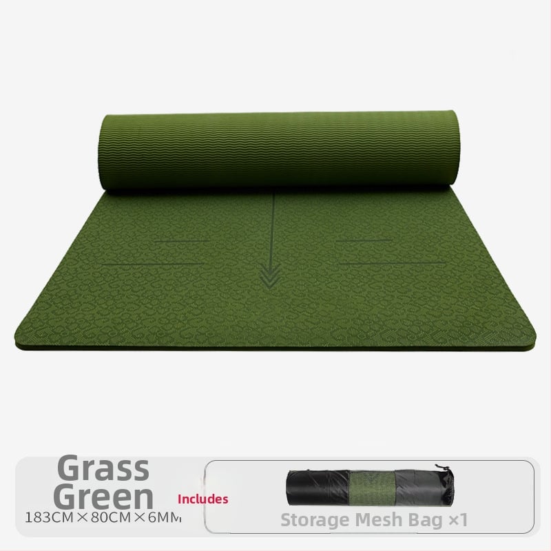 Joga kilimėlis - TPE, 1200 g, 6 mm, kūno linijos raštas, tinkamas fitnesui ir šokiui