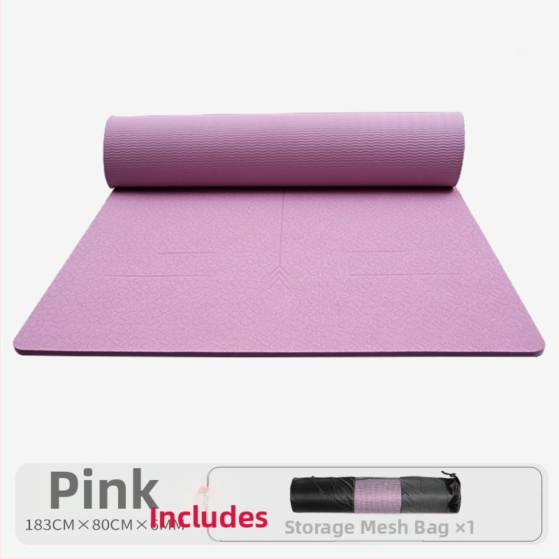 Joga kilimėlis - TPE, 1200 g, 6 mm, kūno linijos raštas, tinkamas fitnesui ir šokiui