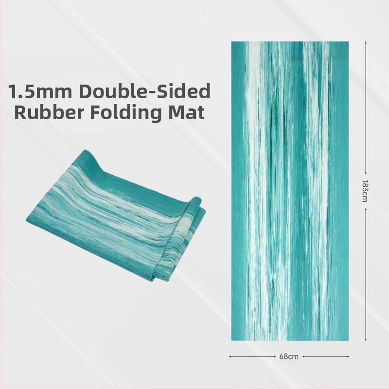 Jogos kilimėlis iš natūralios gumos, dvipusis neslidus, 1,5 mm storio, sulankstomas ir nešiojamas