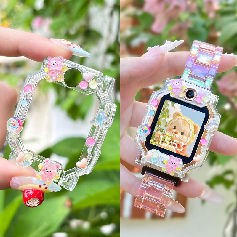 TPU kaitseümbris Little Genius nutikellale D2A/D3 ja Z11/Z10/Z9/Z8 jaoks, koos cartoon DIY figuuriga