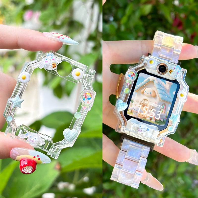 TPU kaitseümbris Little Genius nutikellale D2A/D3 ja Z11/Z10/Z9/Z8 jaoks, koos cartoon DIY figuuriga