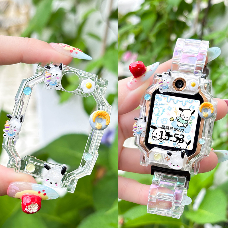 TPU kaitseümbris Little Genius nutikellale D2A/D3 ja Z11/Z10/Z9/Z8 jaoks, koos cartoon DIY figuuriga