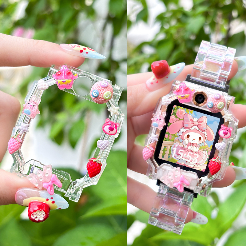 TPU kaitseümbris Little Genius nutikellale D2A/D3 ja Z11/Z10/Z9/Z8 jaoks, koos cartoon DIY figuuriga