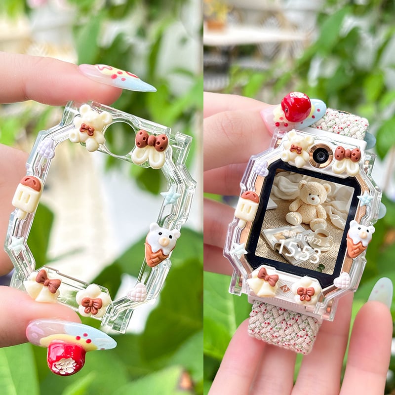 TPU kaitseümbris Little Genius nutikellale D2A/D3 ja Z11/Z10/Z9/Z8 jaoks, koos cartoon DIY figuuriga