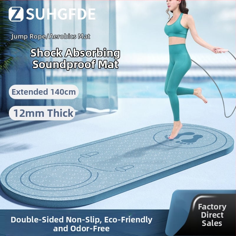 Šuolio virvės jogos kilimėlis, TPE medžiaga, 8 mm storis, vidaus naudojimui, smūgių sugėrimas