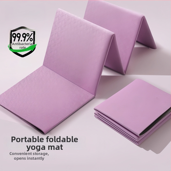 Sulankstoma jogos kilimėlis, šilko medžiaga, 6-8 mm storis, vientisas raštas