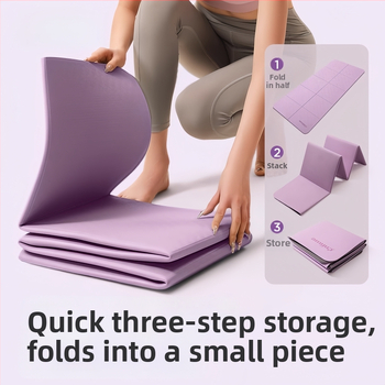 Sulankstoma jogos kilimėlis, šilko medžiaga, 6-8 mm storis, vientisas raštas