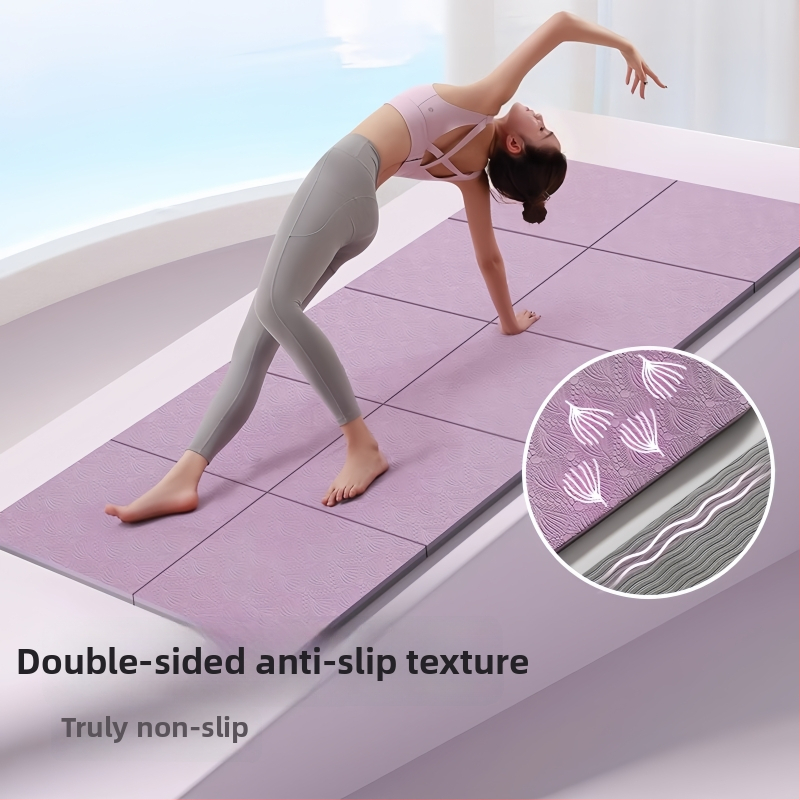 Sulankstoma jogos kilimėlis, šilko medžiaga, 6-8 mm storis, vientisas raštas