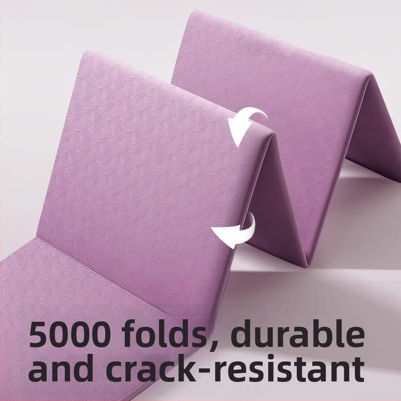 Sulankstoma jogos kilimėlis, šilko medžiaga, 6-8 mm storis, vientisas raštas