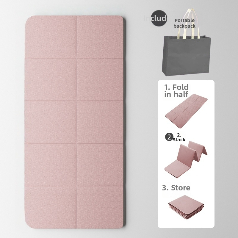 Sulankstoma jogos kilimėlis, šilko medžiaga, 6-8 mm storis, vientisas raštas