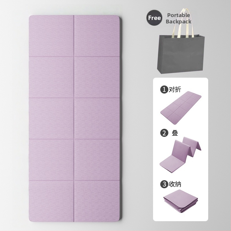 Sulankstoma jogos kilimėlis, šilko medžiaga, 6-8 mm storis, vientisas raštas